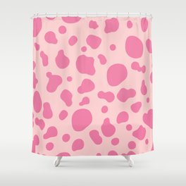 Pink Abstract Dot Shower Curtain