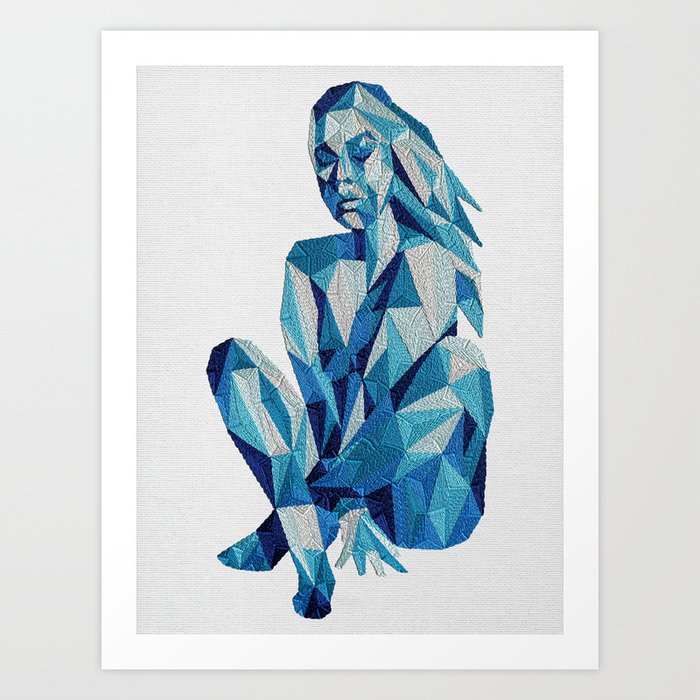 Femme 6 (in blue) Art Print