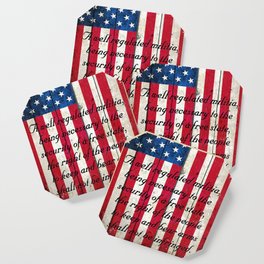 2nd Amendment on American Flag - Vertical Print Coaster