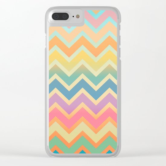 Summer-color Chevron Clear iPhone Case
