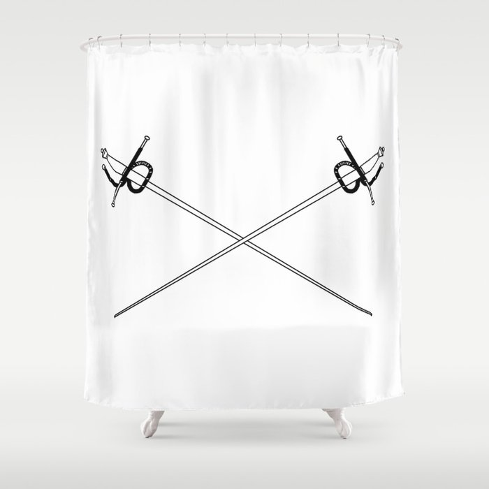 Rapier Foils Outline Shower Curtain