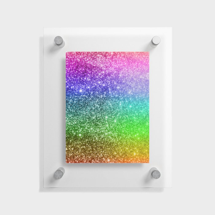 Rainbow Glitter Floating Acrylic Print