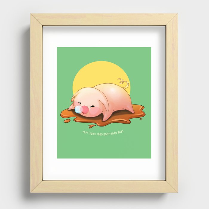 Year of the Pig Recessed Framed Print