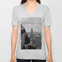 New York State of Mind view, Empire State building | The beautiful NYC from above on top of the Rock  V Neck T Shirt