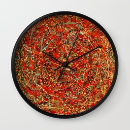 Jackson Pollock digitally reworked Wall Clock