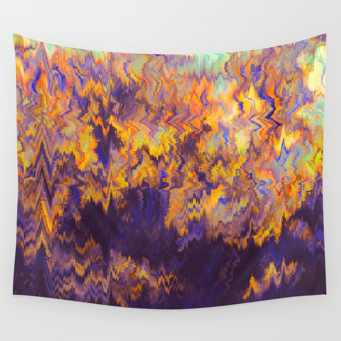 Distorted Orange Brown Abstract Wall Tapestry