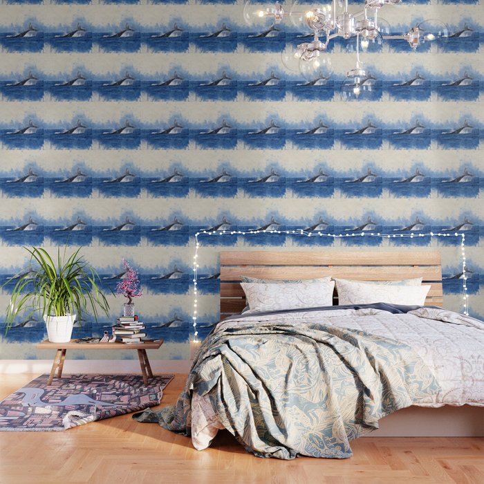 Watercolor Whale Nautical Beach House Print Wallpaper By Igalaxy Society6
