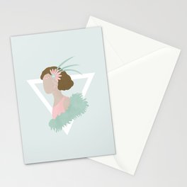 Art Deco feather girl Stationery Card