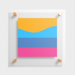 Minimalistic Wave Colorful Retro Art Pattern Design Floating Acrylic Print