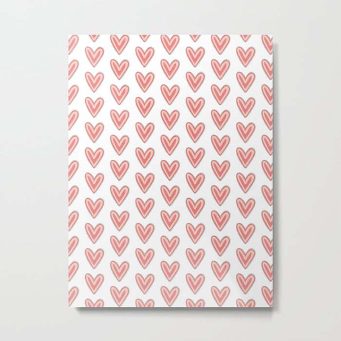 I Heart You in Pink and Coral Metal Print
