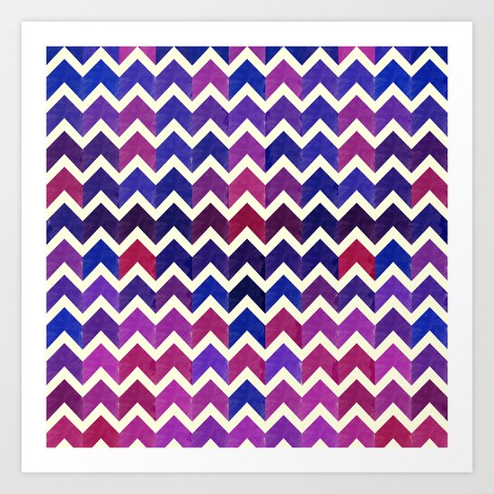 Colorful Chevron Pattern II Art Print