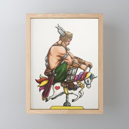 Viking on Unicorn Framed Mini Art Print