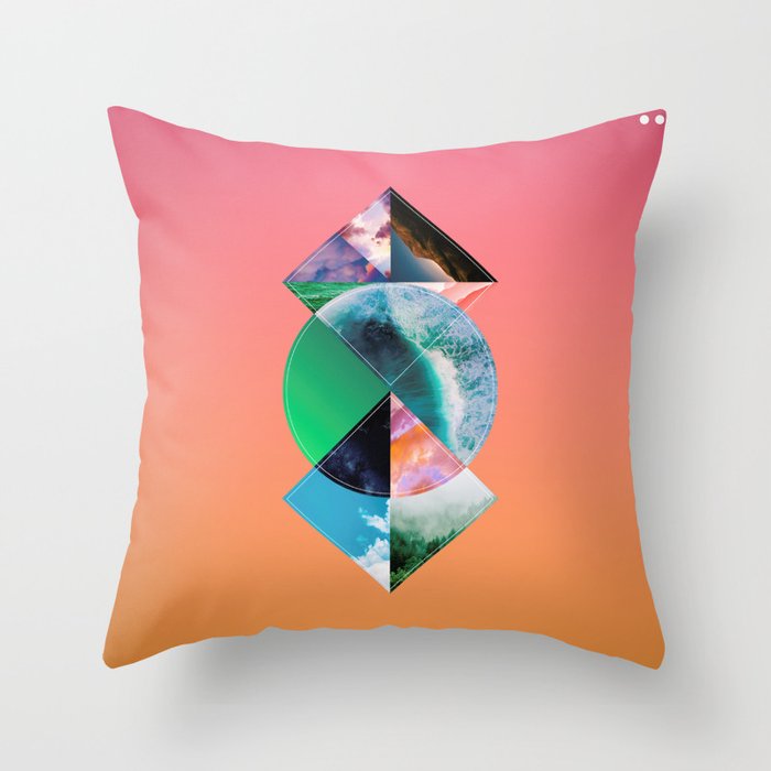 shapes imagination collage nature Throw Pillow