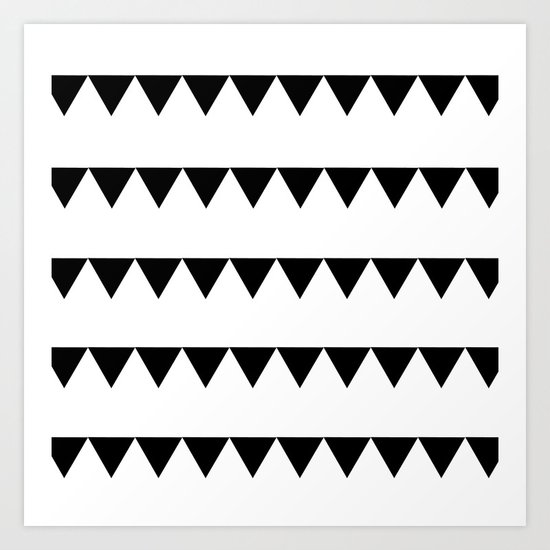 TRIANGLE BANNERS (Black) Art Print