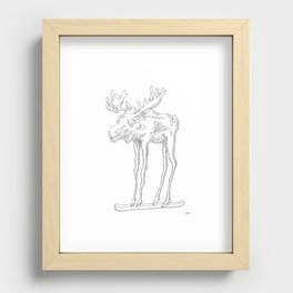 A Deer skiing Recessed Framed Print