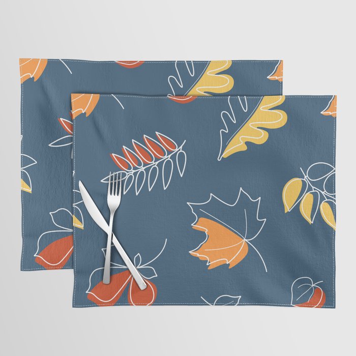 Seamless pattern with autumn leaves Placemat
