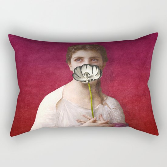 Lady with tulip Rectangular Pillow