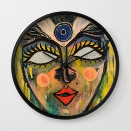 Abstract Painting of a Magical Woman Wall Clock