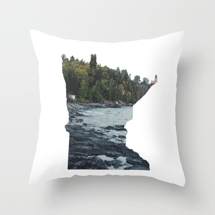 Minnesota Map Throw Pillow