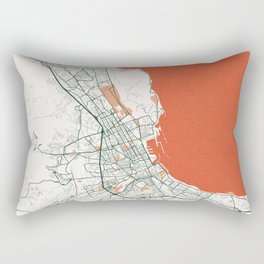Palermo City Map of Sicily, Italy - Bohemian Rectangular Pillow