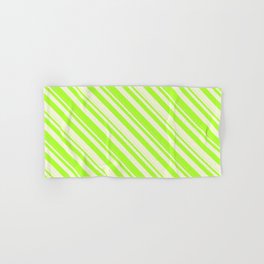 [ Thumbnail: Beige & Light Green Colored Lines Pattern Hand & Bath Towel ]