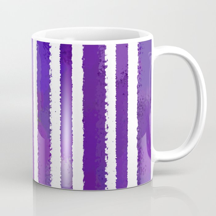 White Bars with Dark Purple  Coffee Mug