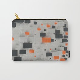 Pattern with black, white and orange blocks Carry-All Pouch