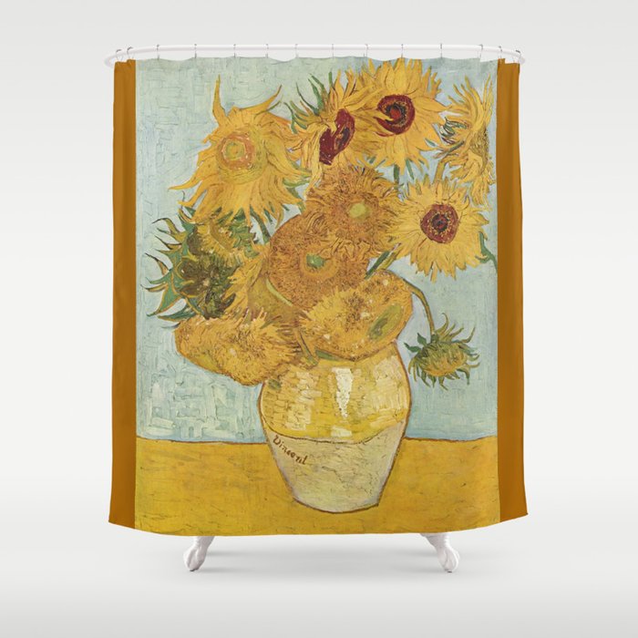 Vincent Van Gogh Shower Curtain, Van Gogh Sunflower Shower Curtain