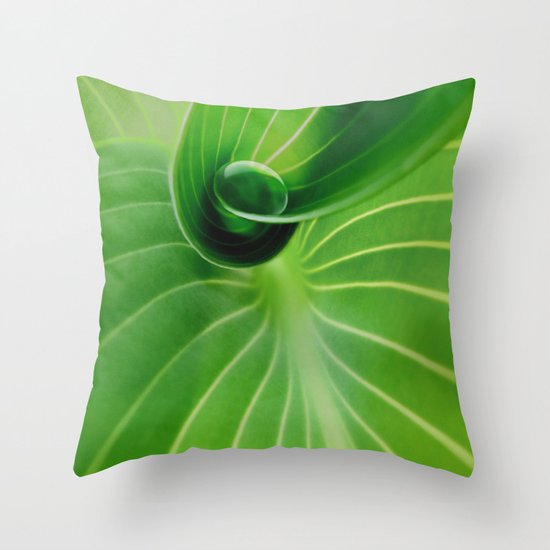Leaf / Hosta with Drop (2) Throw Pillow