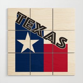 Texas Angled Flag Text Wood Wall Art