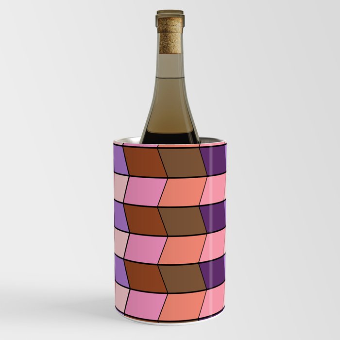 Geometric Op Art in Purple Wine Chiller