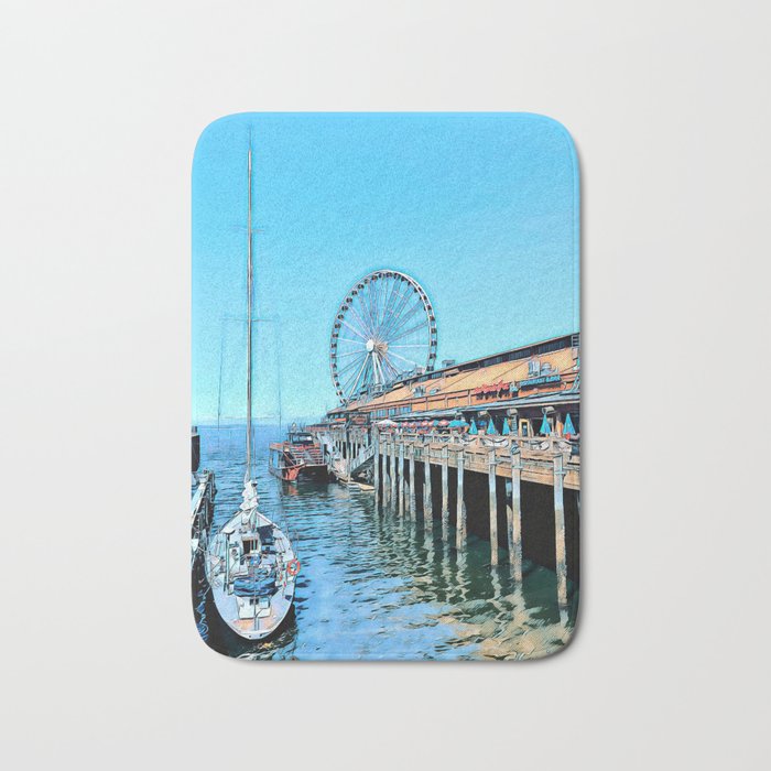 Seattle great wheel  Bath Mat