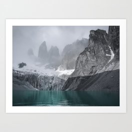  Andes Teal Color Mountain Torres del Paine Chile Art Print