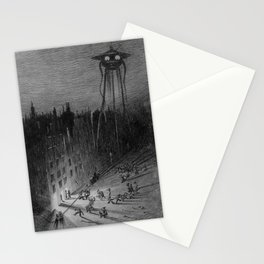 Scenes in Regent Street and Piccadilly - War of the Worlds vintage poster by  Henrique Alvim Corrêa  Stationery Card
