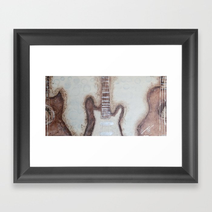 Brown Guitars  Framed Art Print