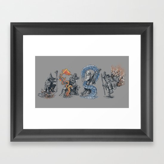 earth - fire - water - (bad) air Framed Art Print