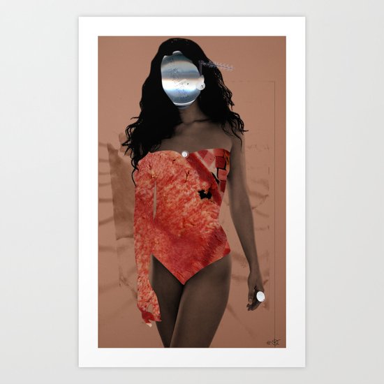 Fleisches Lust 8 - meat Collage Art Print