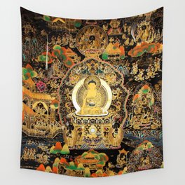 Gold Buddha Life Autumn Thangka Wall Tapestry