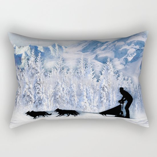 Dogsledding Rectangular Pillow