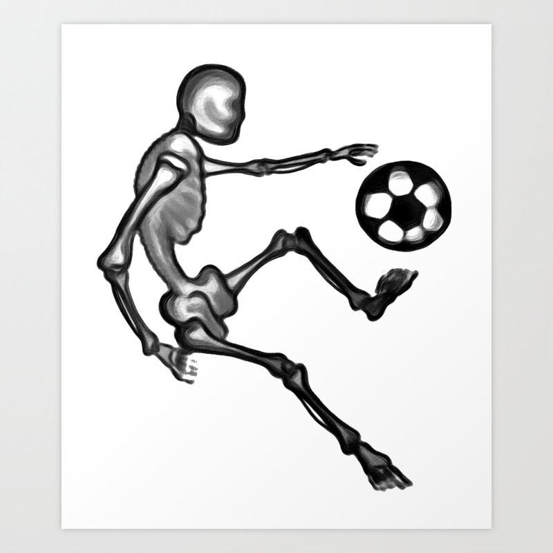 Skeleton Playing Football Art Print By Magazin Brenda Society6