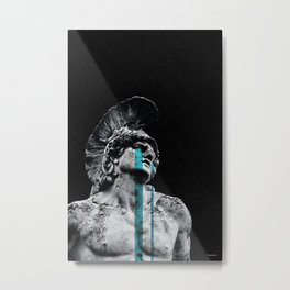 The tears of Achilles Metal Print | Mythology, Surreal, Street Art, Black And White, Collage, Statue, Achilles, Sculpture, Pop Art, Illustration 