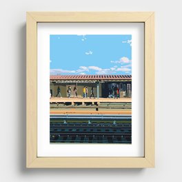 Outdoors NYC MTA Subway Stop Recessed Framed Print