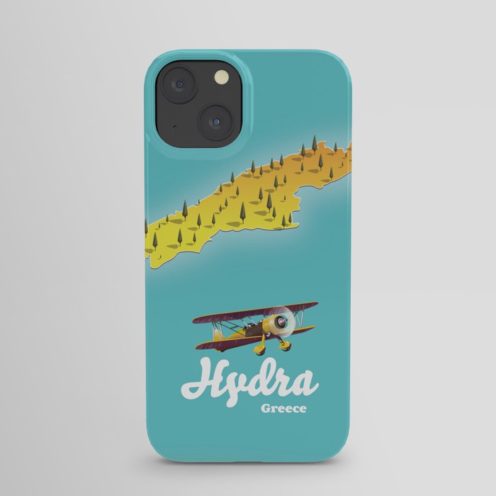 Hydra Greece vintage map travel poster iPhone Case