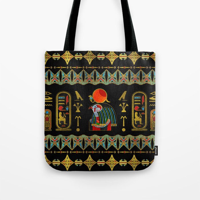 Egyptian Horus Ornament in colored glass and gold Tote Bag
