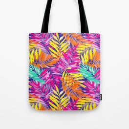 Rainbow Palm Leaves Pattern Tote Bag