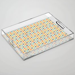 Mid-Century Modern Circles and Hexagons with Orange Accent Acrylic Tray