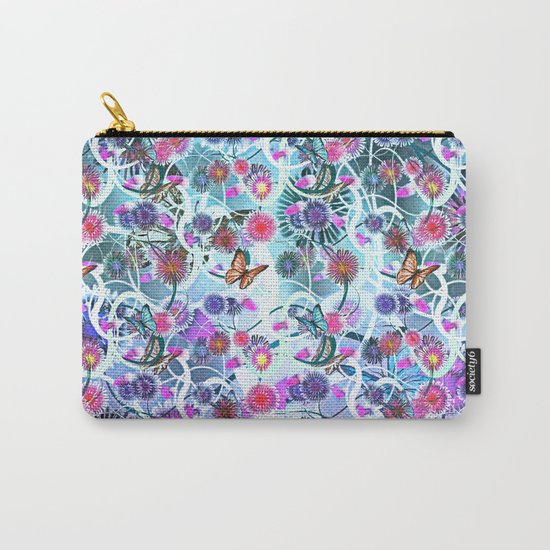 Dahlias And Vines Pattern Carry-All Pouch