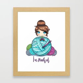 I'm hooked crochet girl hooker Framed Art Print