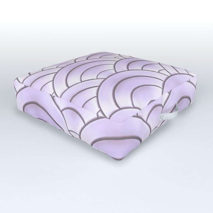 Lavender Pastel Art Deco Arch Pattern Outdoor Floor Cushion