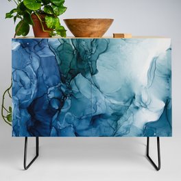 'Before Our Eyes Fluid' Abstract Painting Credenza
